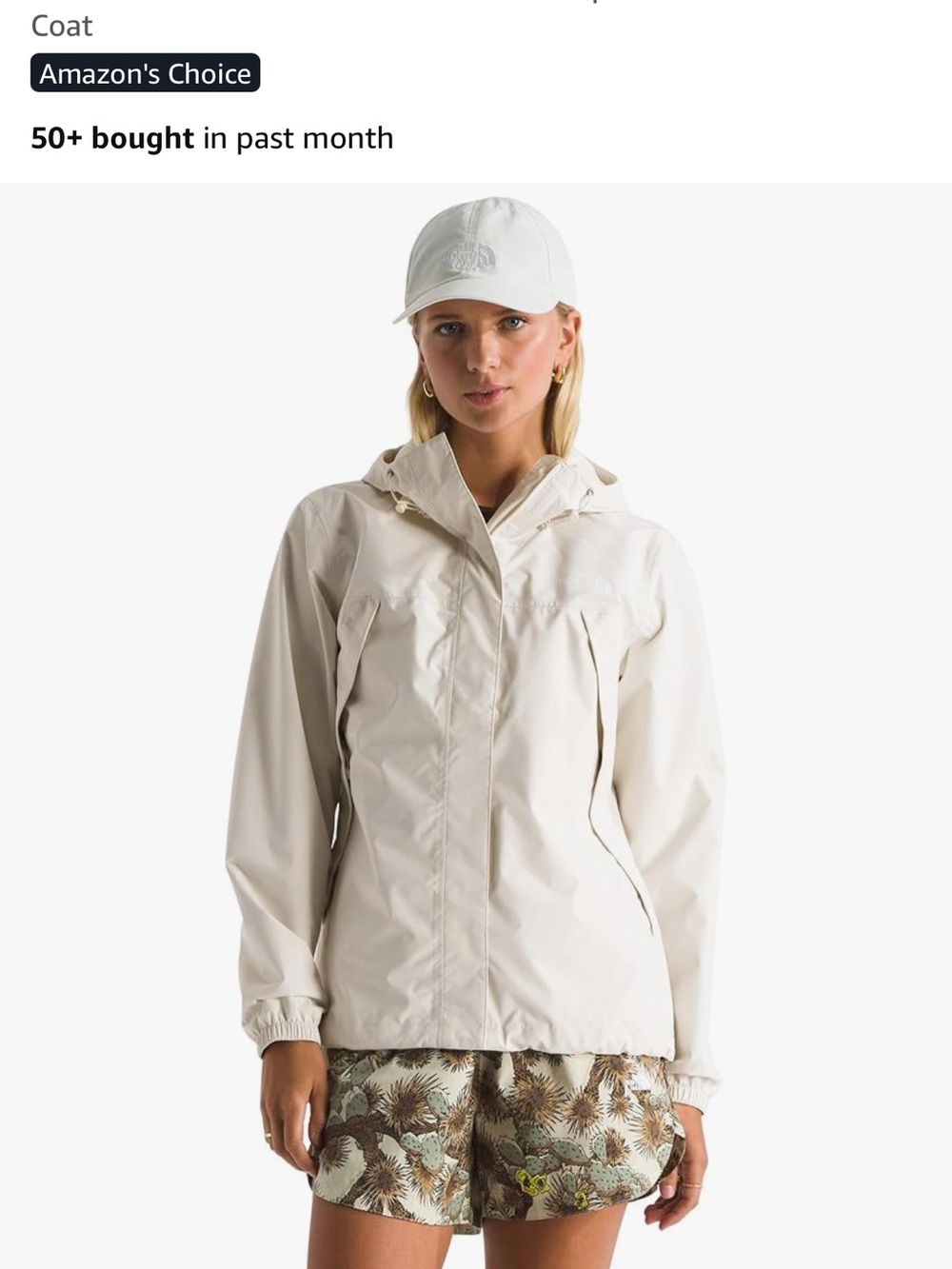 The North Face Women's Light Cream Hooded Shell Jacket